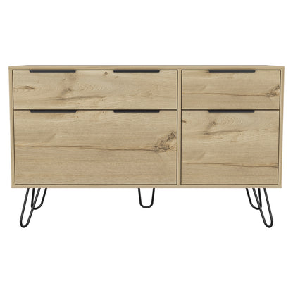Light Oak 4-Drawer Dresser - Bedroom Storage