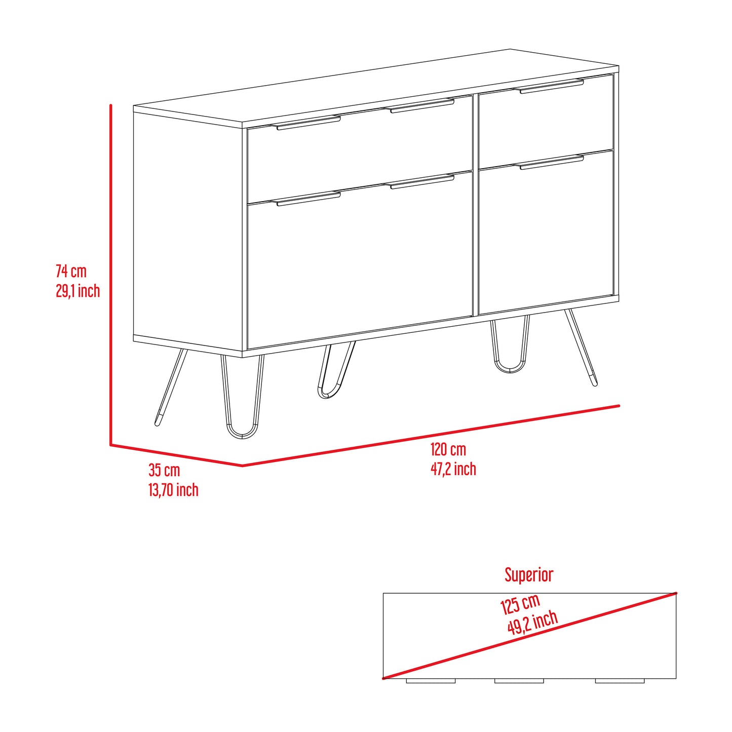Light Oak 4-Drawer Dresser - Bedroom Storage