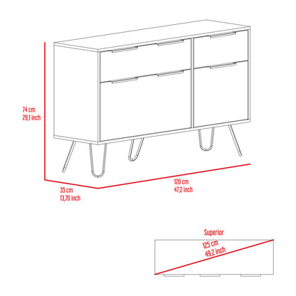 Light Oak 4-Drawer Dresser - Bedroom Storage