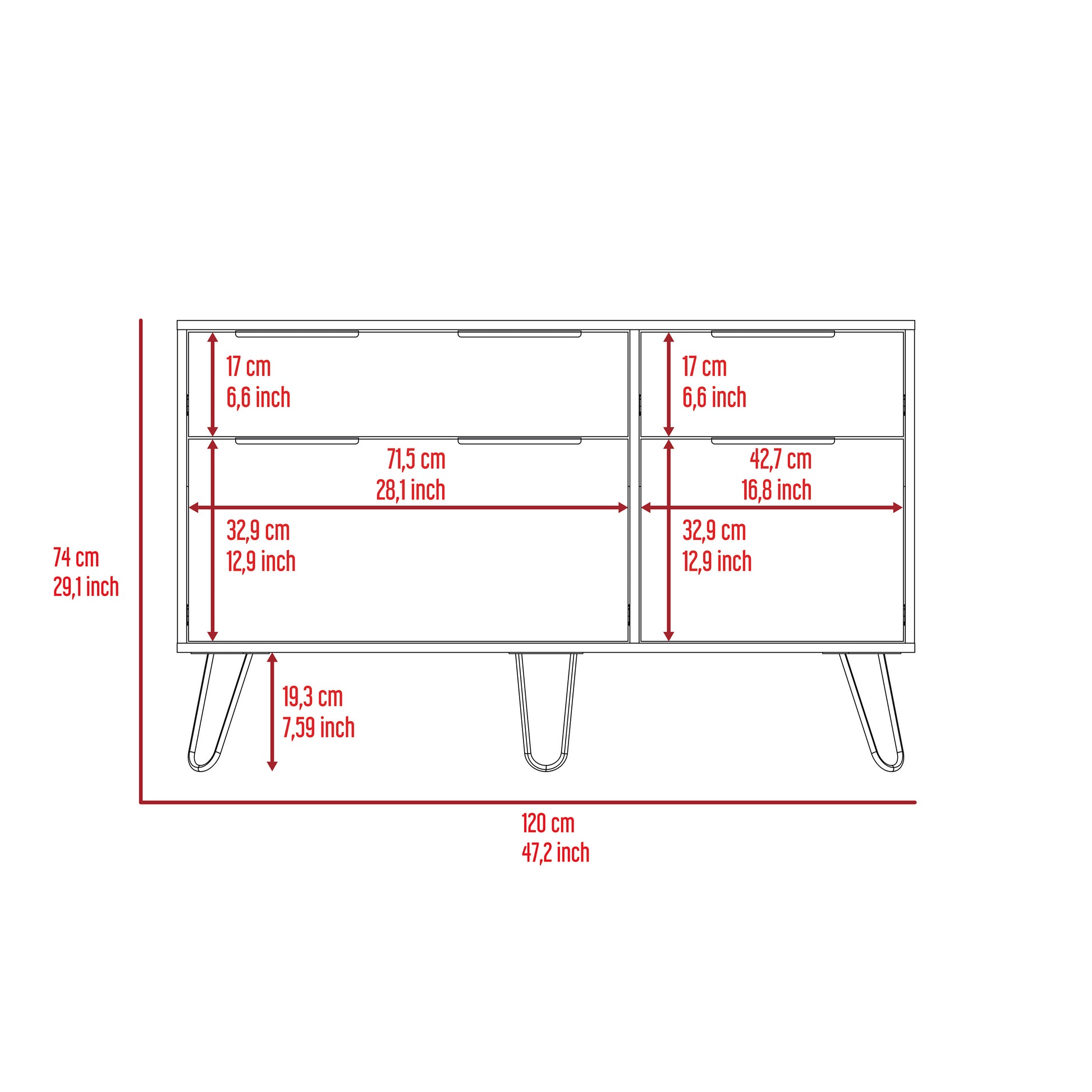 Light Oak 4-Drawer Dresser - Bedroom Storage