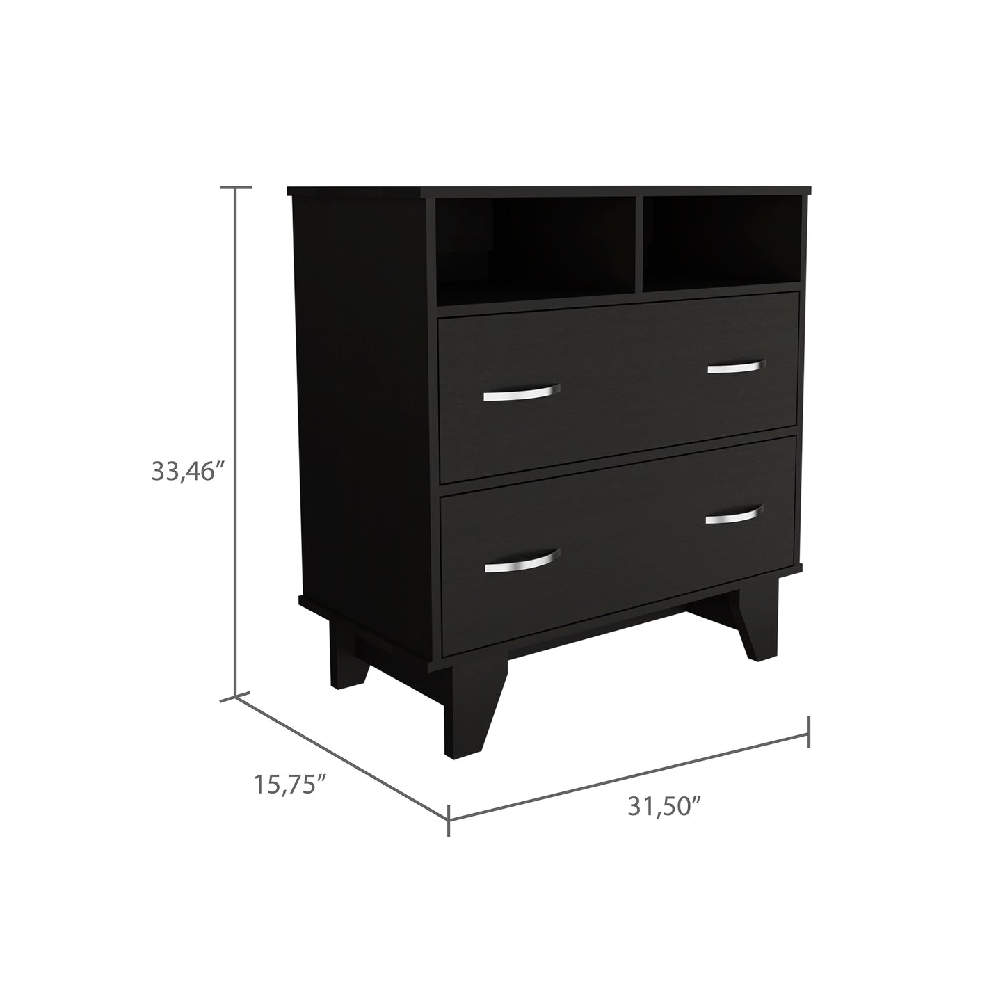 Wenge Particle Board Dresser with Drawers and Shelves for Bedroom