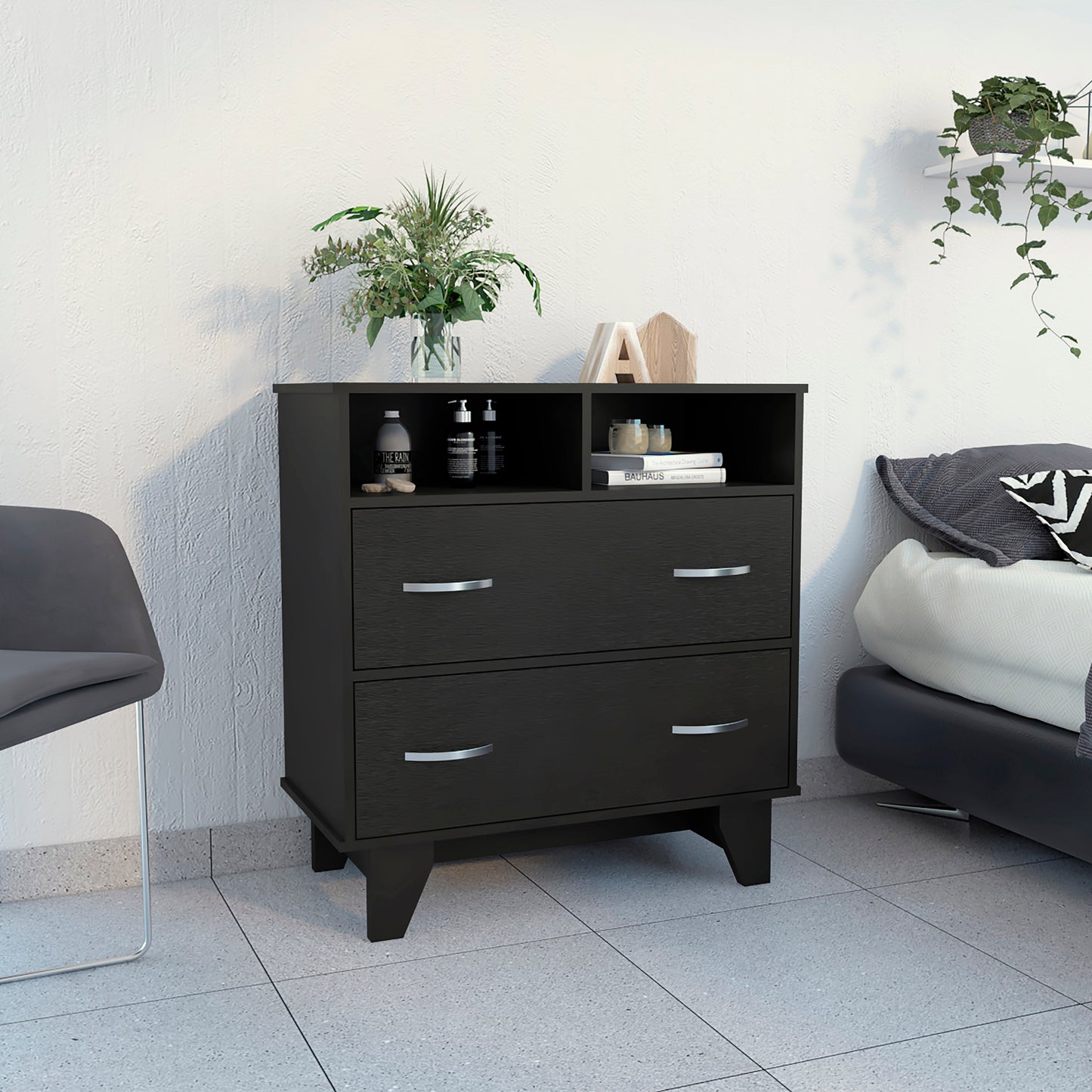 2-Drawer 2-Shelf Dresser Wenge