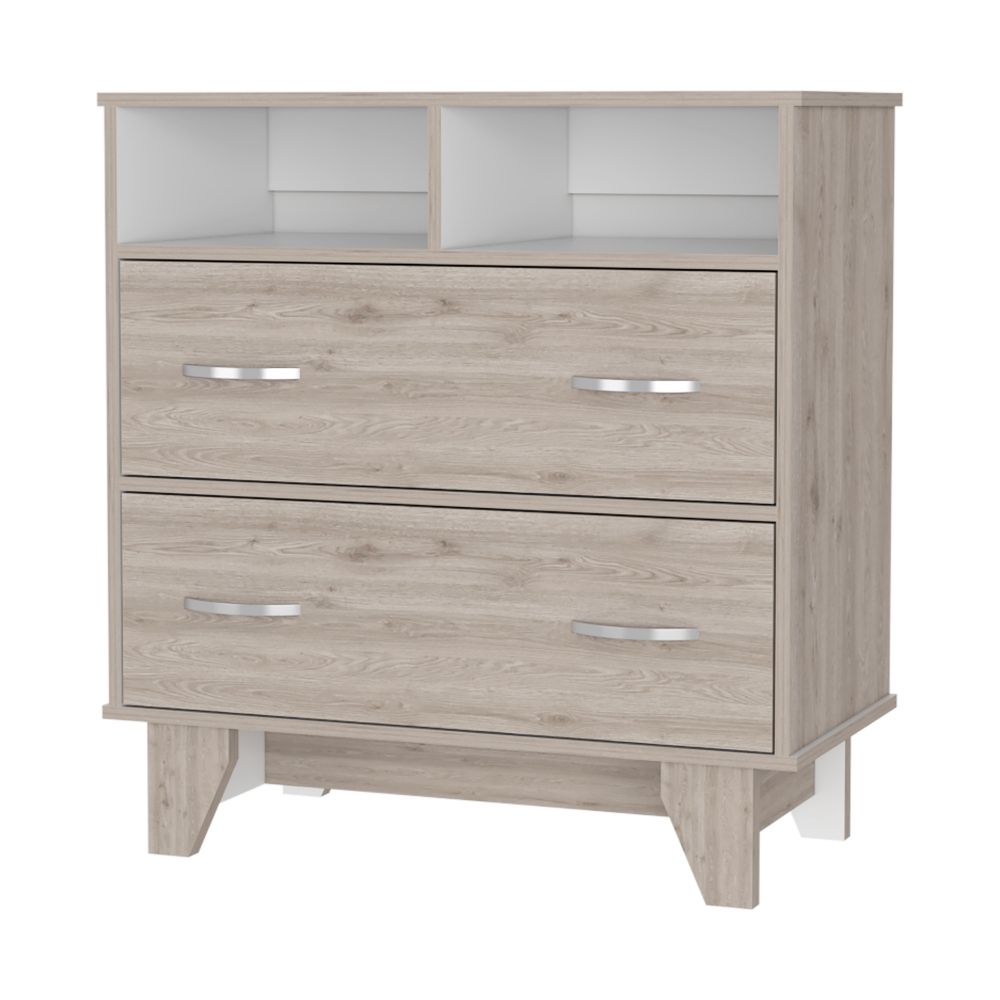 Light Gray 2-Drawer Dresser - 31.5" Wide for Bedroom