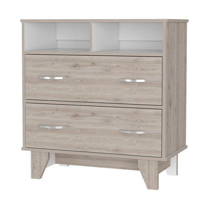 Light Gray 2-Drawer Dresser - 31.5" Wide for Bedroom