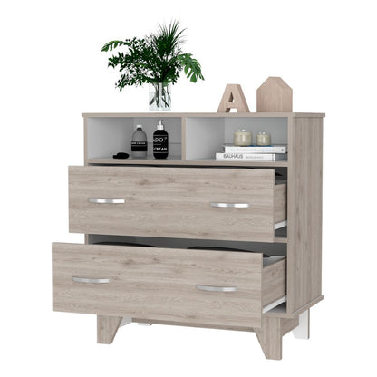 Light Gray 2-Drawer Dresser - 31.5" Wide for Bedroom