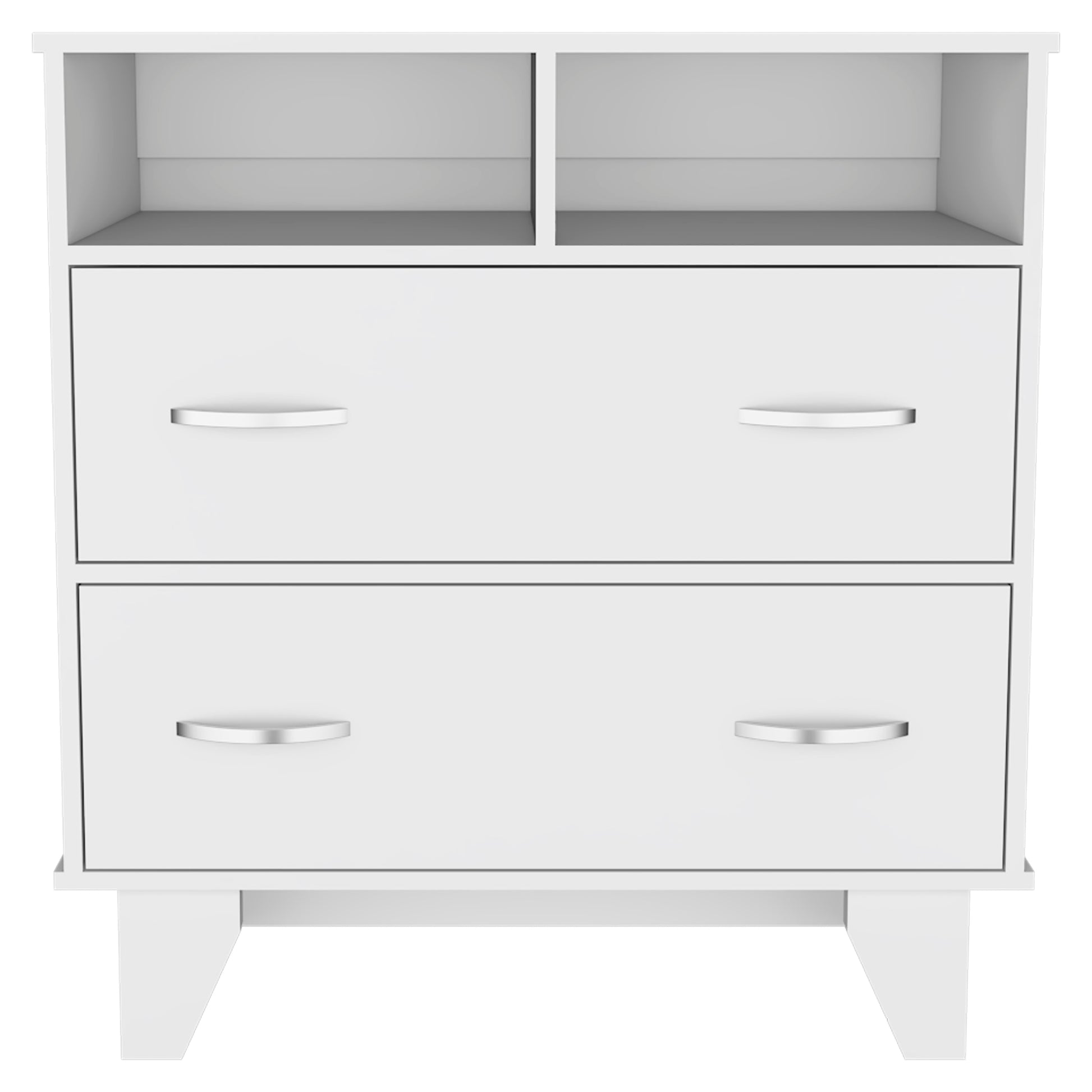 White 2-Drawer Dresser with 2 Shelves - 31.5" W