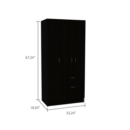 Meredith 1-Drawer Armoire - Wenge & White Dressers, Chests & Wardrobes