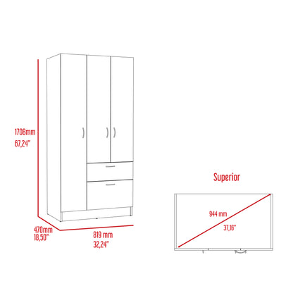 Meredith 1-Drawer Armoire - Wenge & White Dressers, Chests & Wardrobes