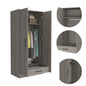 Light Gray Rectangle Armoire - Storage & Hanging Rod