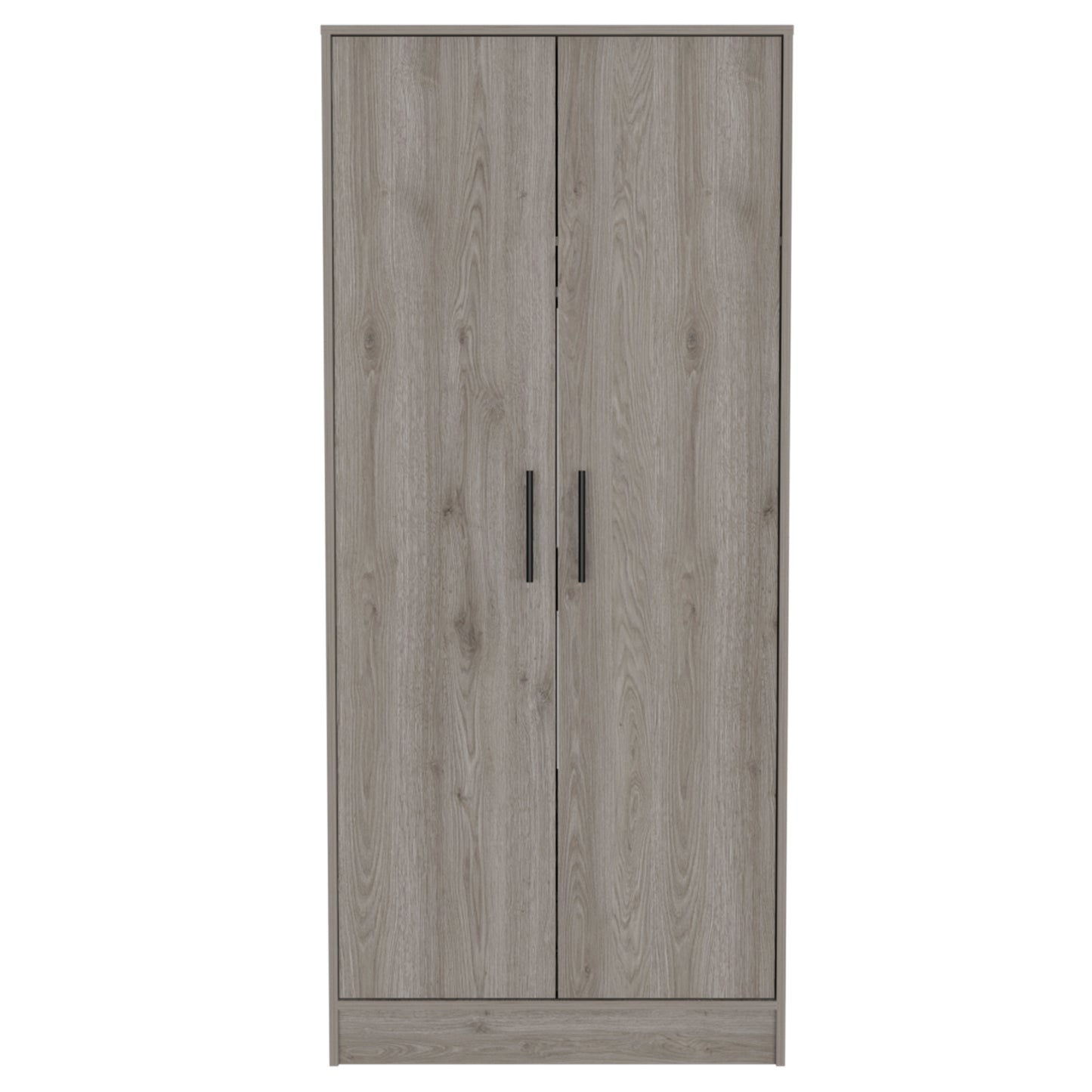 Light Gray Rectangle Armoire - Storage & Hanging Rod