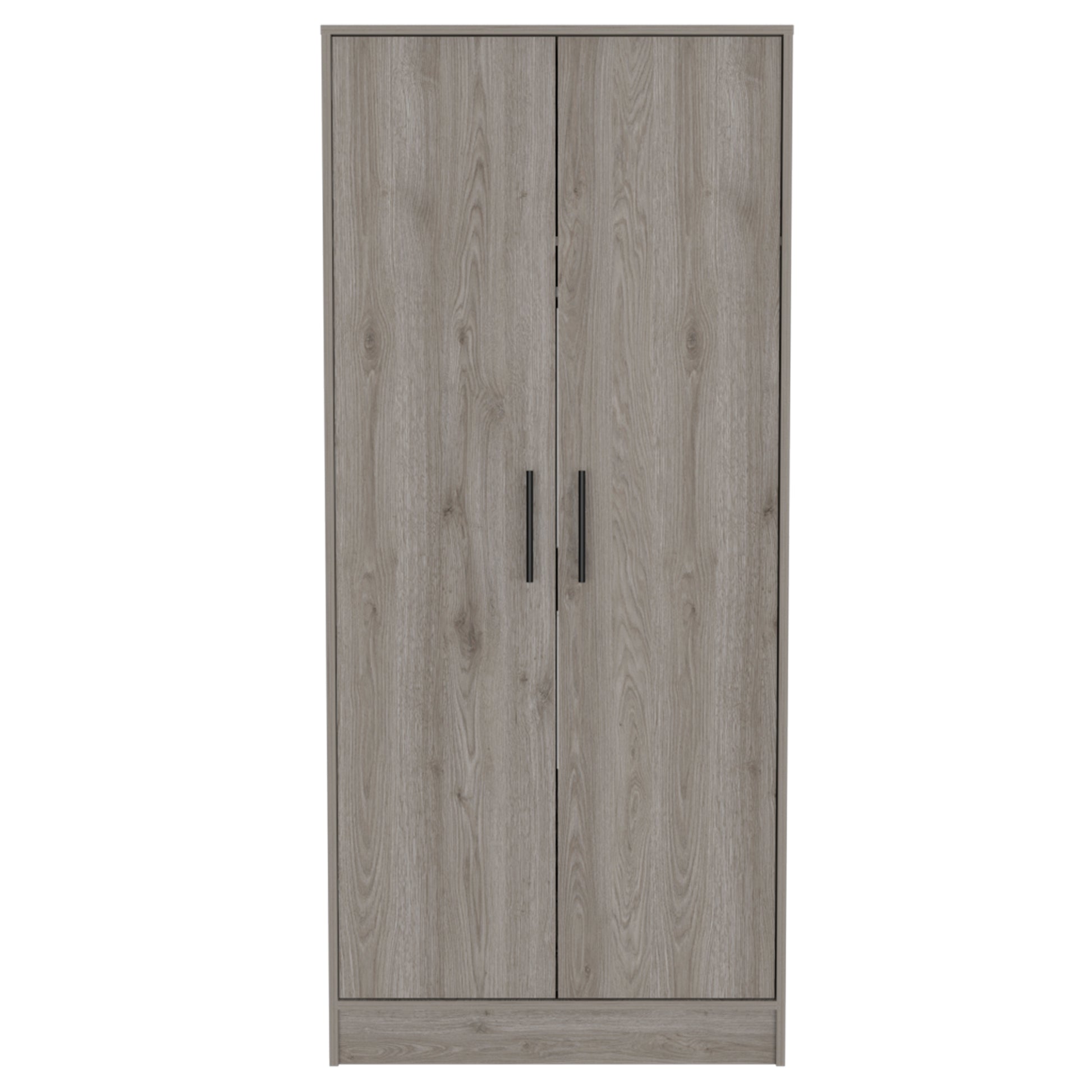 Light Gray Rectangle Armoire - Storage & Hanging Rod
