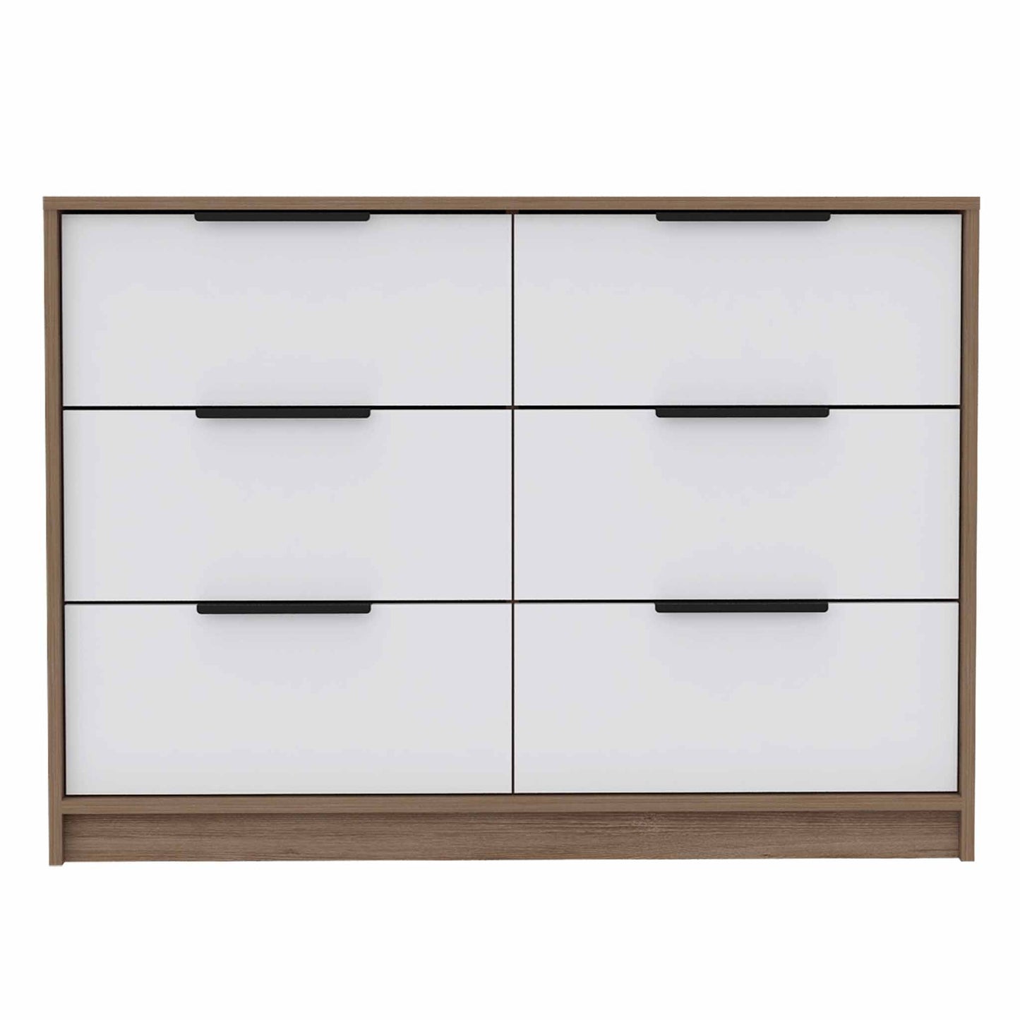 42" White Rectangle Dresser with 6 Drawers for Bedroom