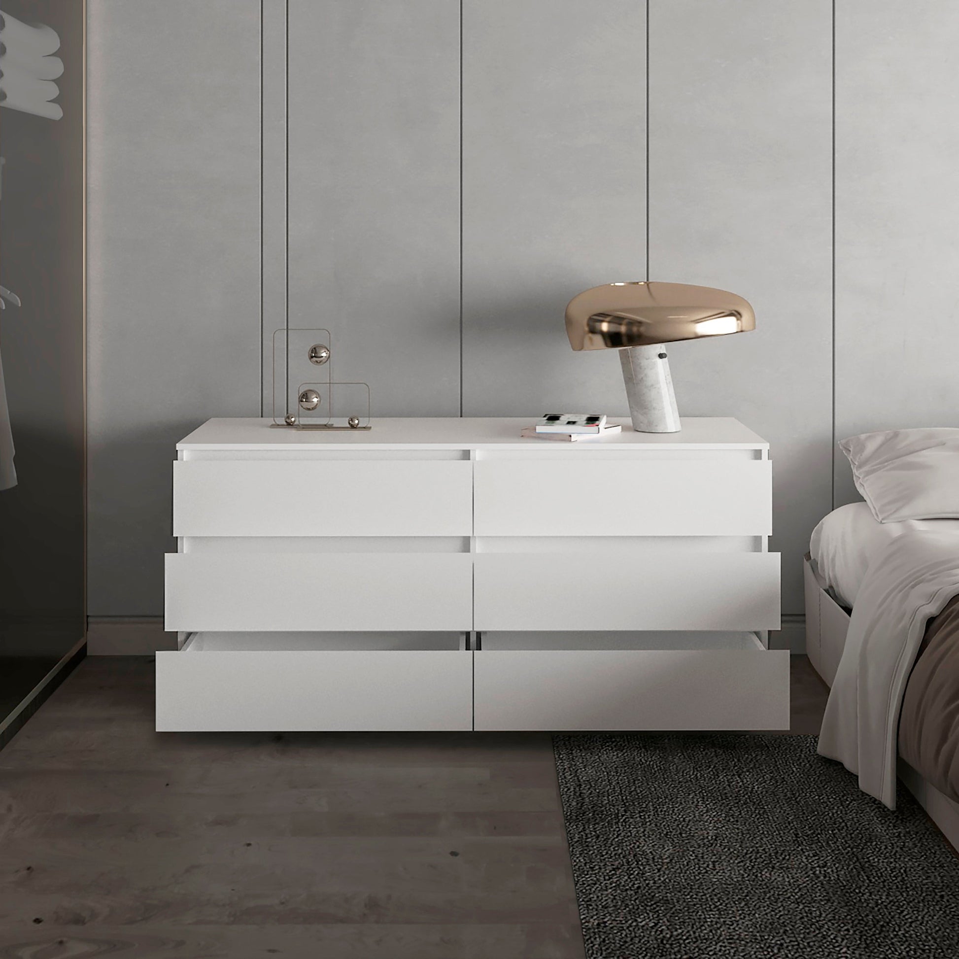 White 6-Drawer Rectangle Dresser - Storage & Organization