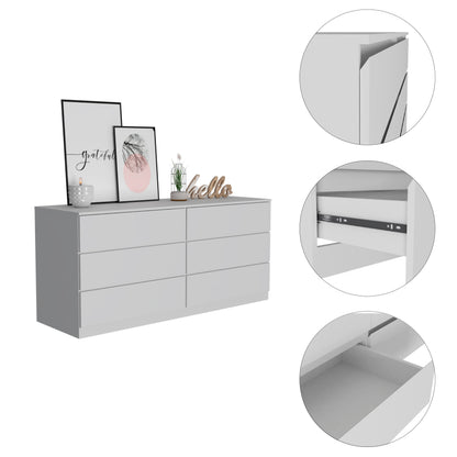 White 6-Drawer Rectangle Dresser - Storage & Organization