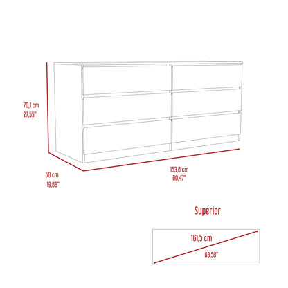 White 6-Drawer Rectangle Dresser - Storage & Organization