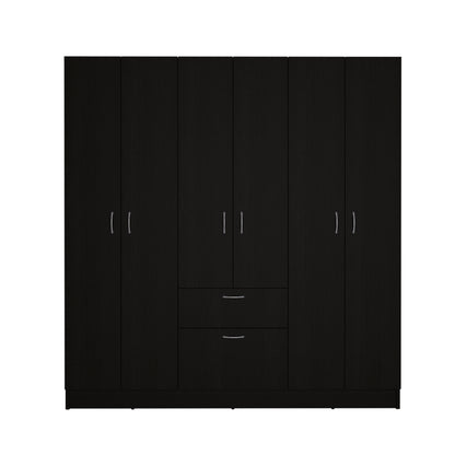 Wenge Bedroom Dresser 6-Door Armoire 63.78" Wide