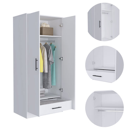 Conway Rectangle Armoire White - Spacious Storage