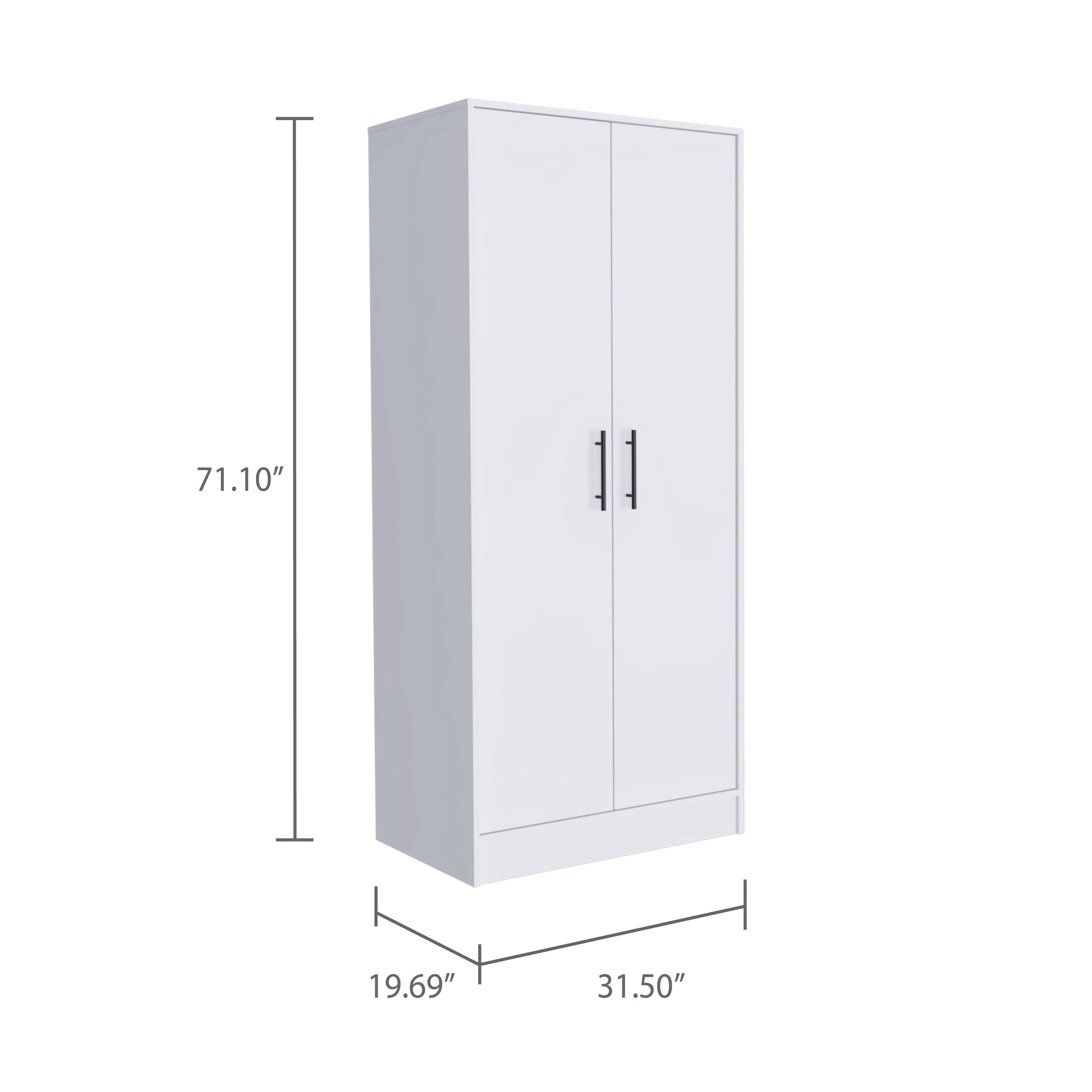Conway Rectangle Armoire White - Spacious Storage