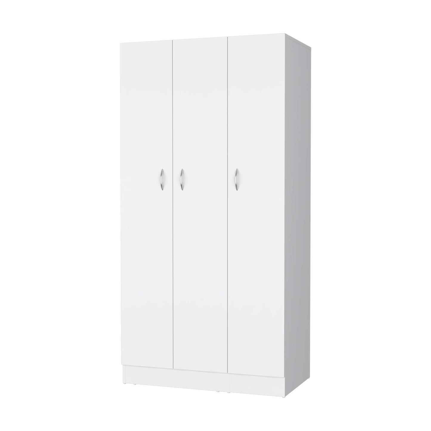 White Engineered Wood Wardrobe with Drawers and Shelves for Bedroom