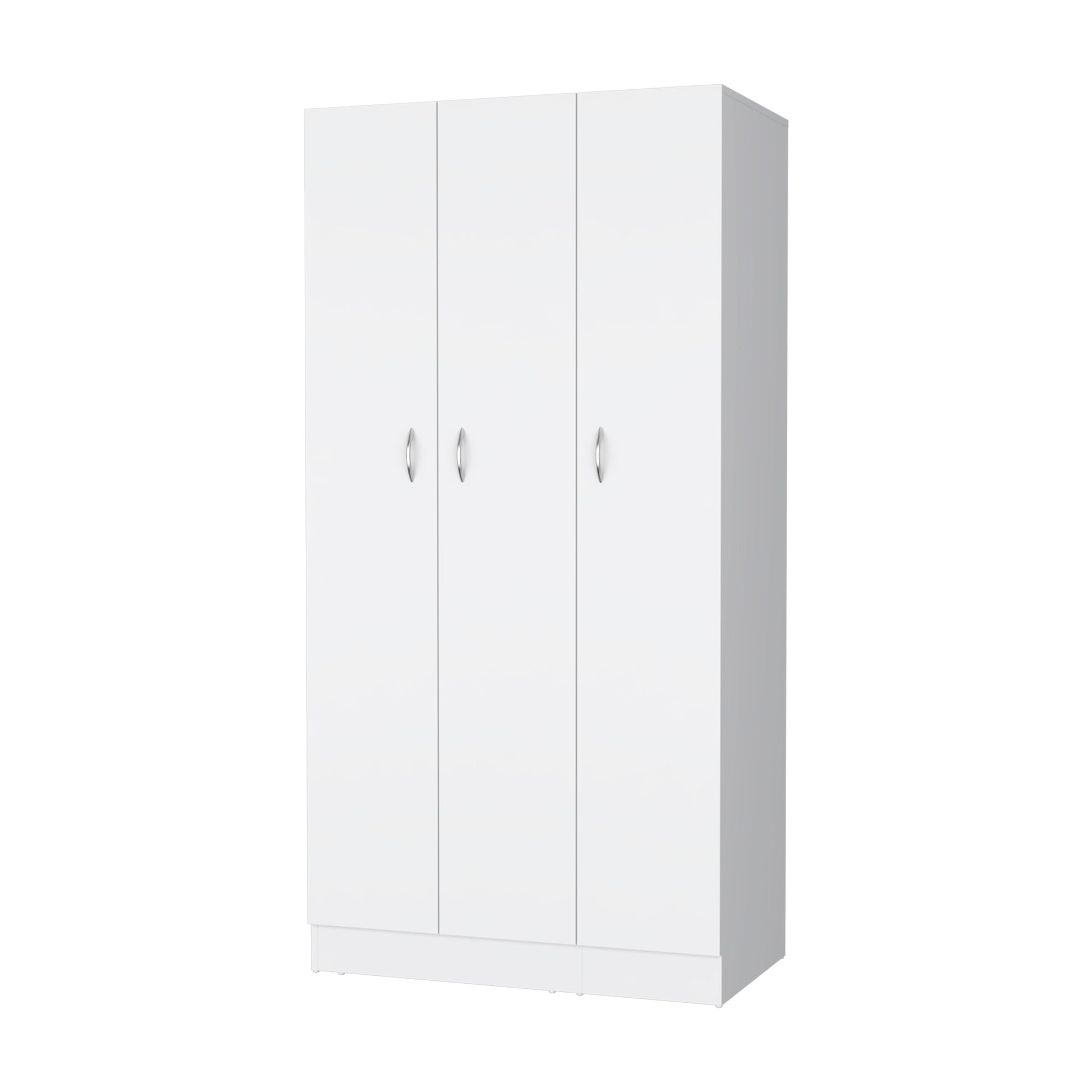 White Engineered Wood Wardrobe with Drawers and Shelves for Bedroom