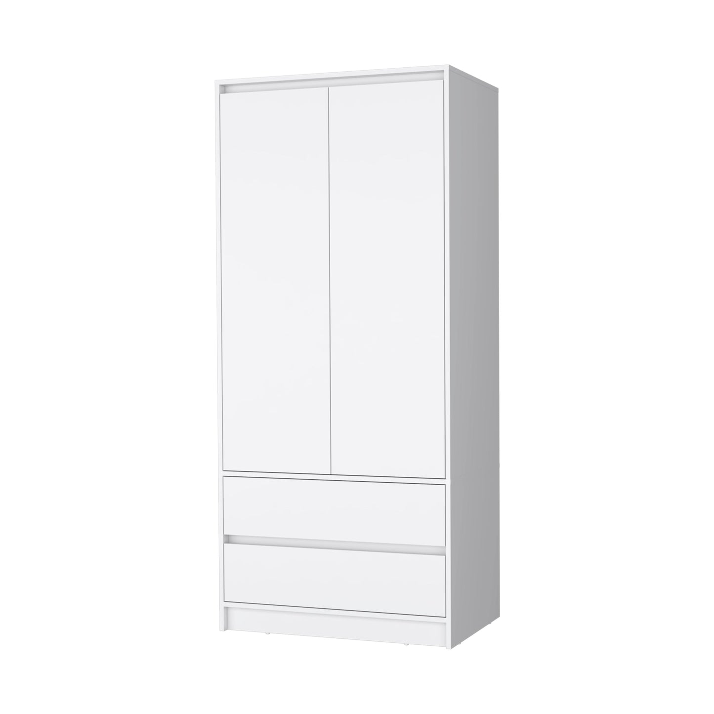 White 2-Drawer Armoire Bedroom Storage