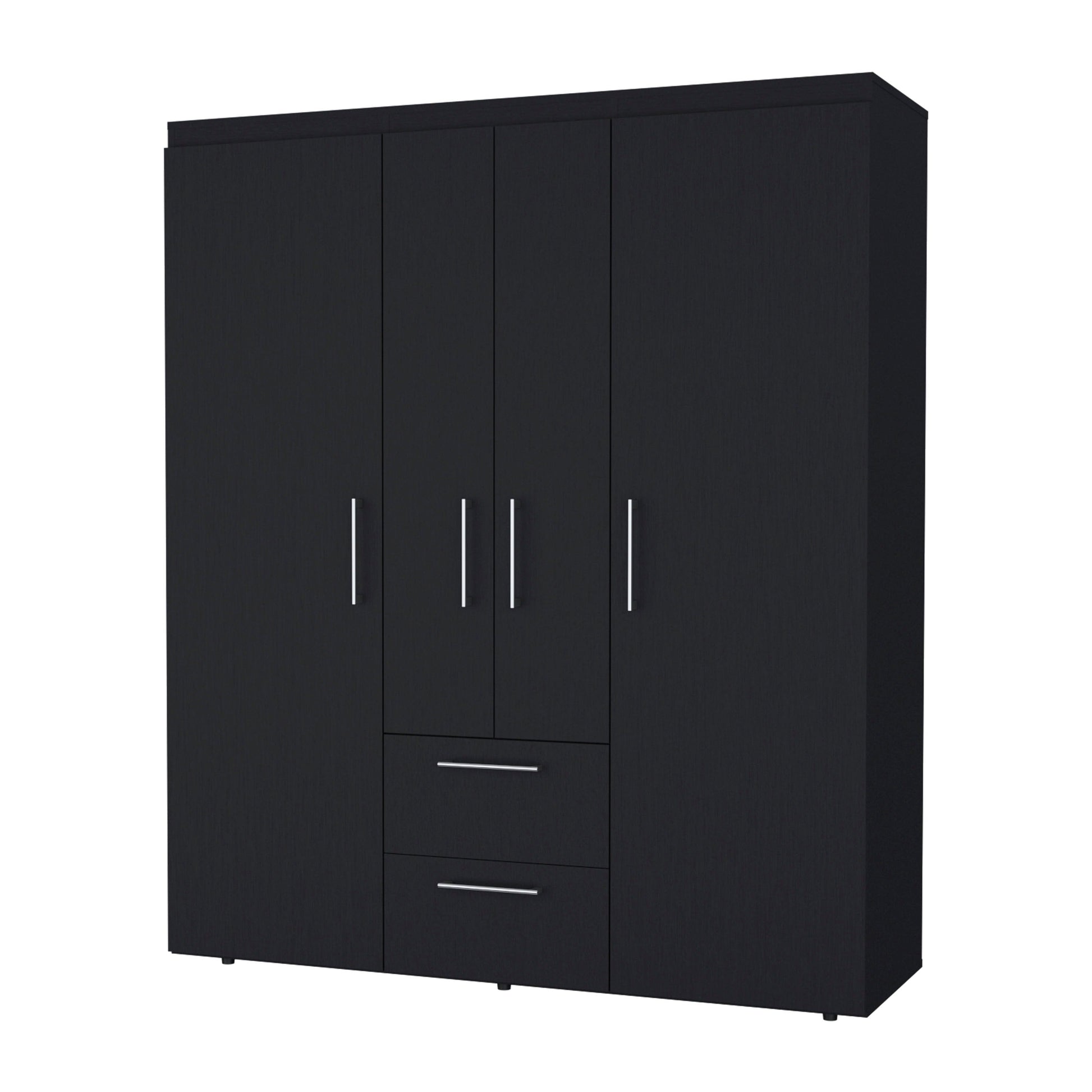 Wenge All-In-One 2-Door Armoire - Bedroom Storage