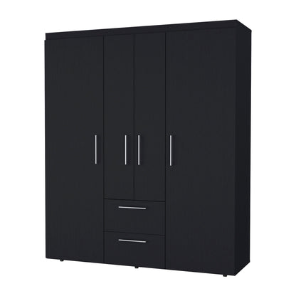 Wenge All-In-One 2-Door Armoire - Bedroom Storage