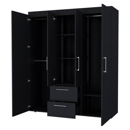 Wenge All-In-One 2-Door Armoire - Bedroom Storage