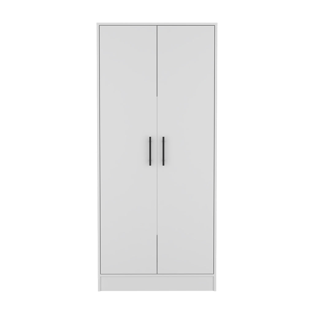 Quincy White Dresser - 6 Drawers, Hanging Rod for Bedroom