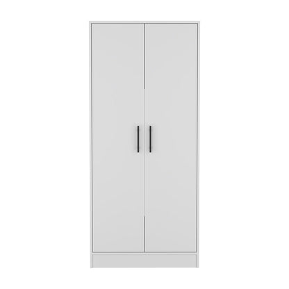Quincy White Dresser - 6 Drawers, Hanging Rod for Bedroom