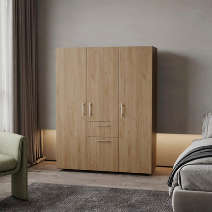 Natural Oak Armoire Multi-storage with one Drawer