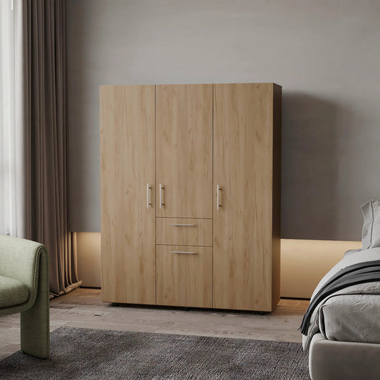 Natural Oak Armoire Multi-storage with one Drawer