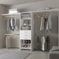 White Modular Closet Organizer System with Hanging Rods