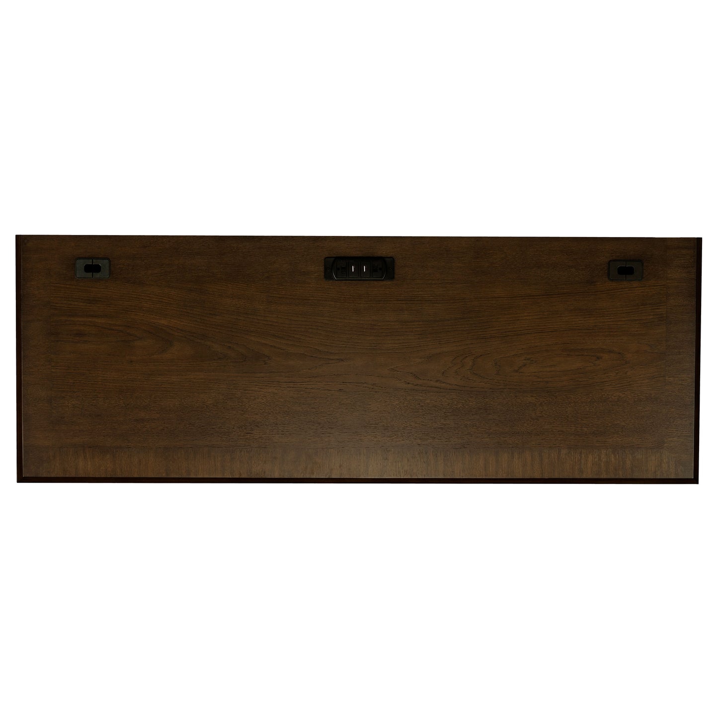 Stigham Burnish Oak 5-Drawer Credenza Office Desk - Solid Wood MDF