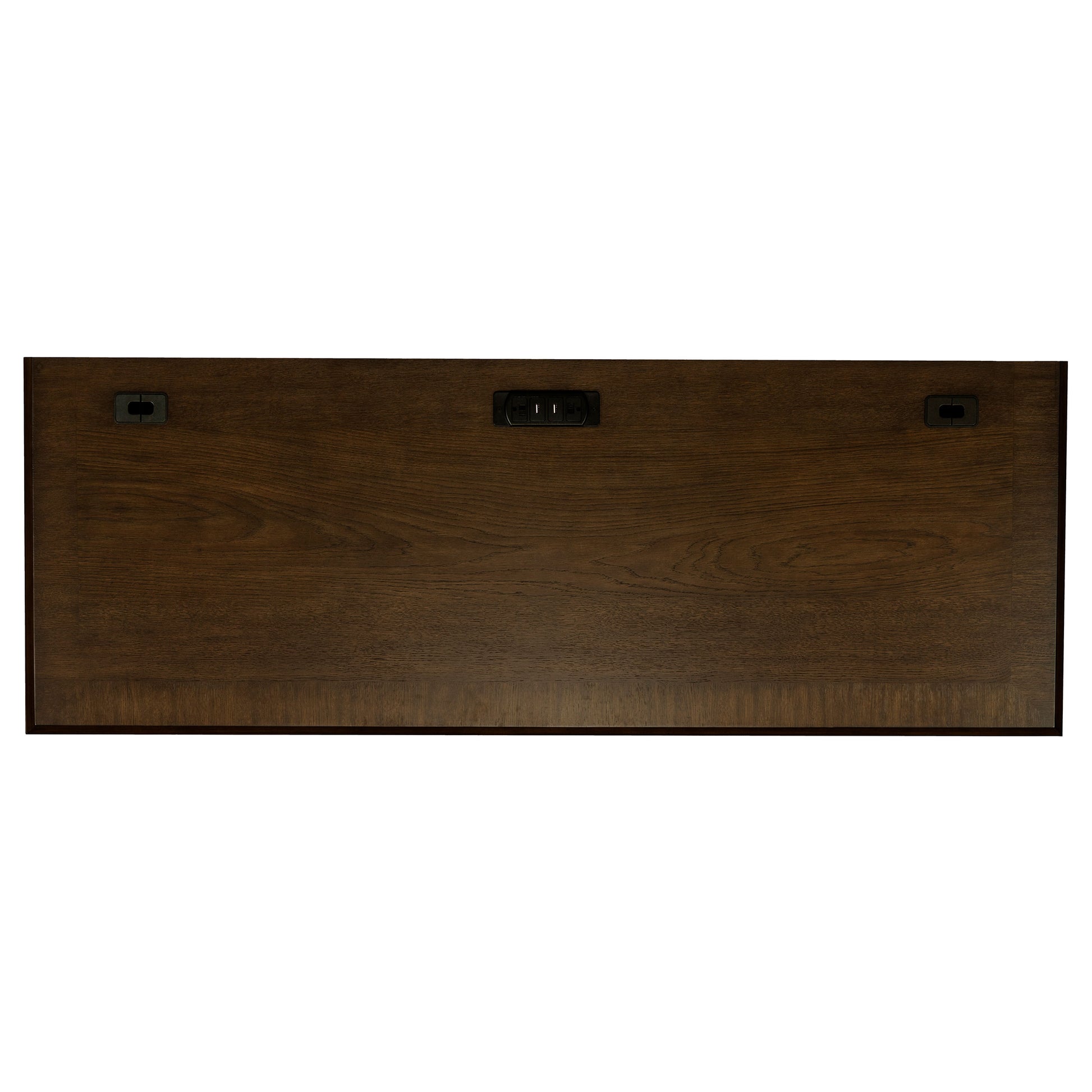 Stigham Burnish Oak 5-Drawer Credenza Office Desk - Solid Wood MDF