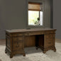 Stigham Burnish Oak 5-Drawer Credenza Office Desk