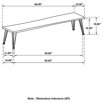 Natural Acacia Wood Dining Bench - 60" x 15"