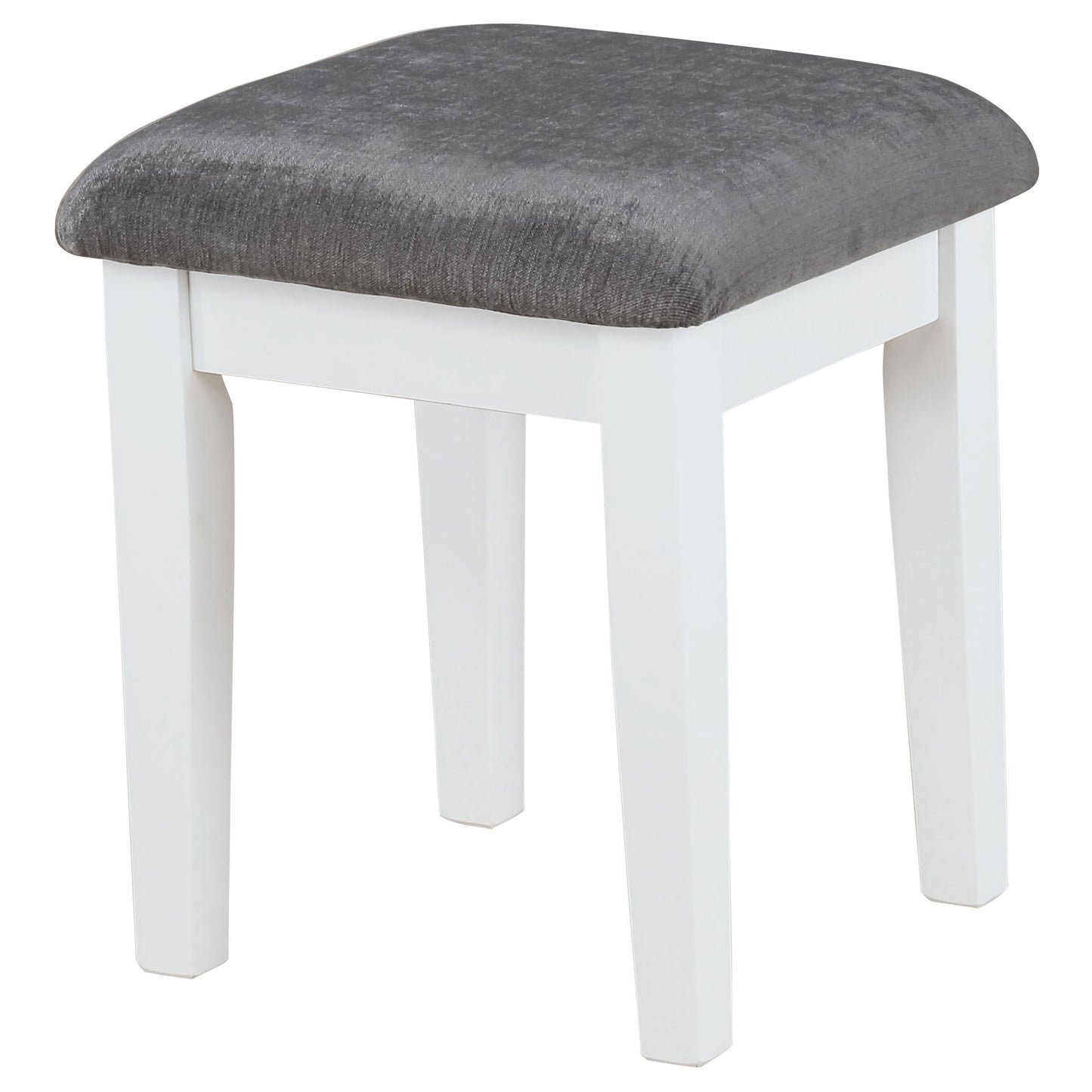 White Wood Makeup Vanity with Drawer & Stool