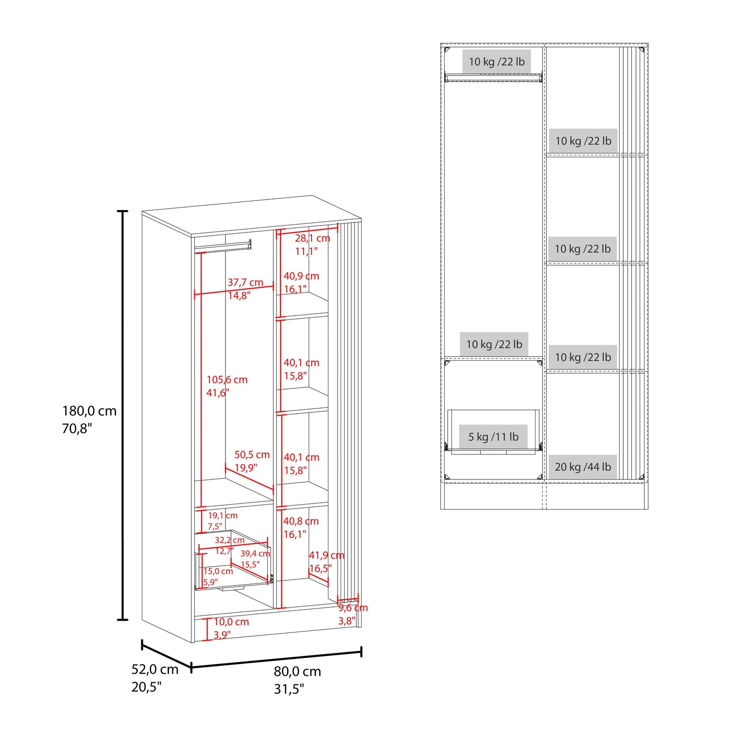 Natural Oak Wardrobe Organizer - Stylish Bedroom Storage