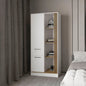 Natural Oak Wardrobe Organizer with Shelves and Rod