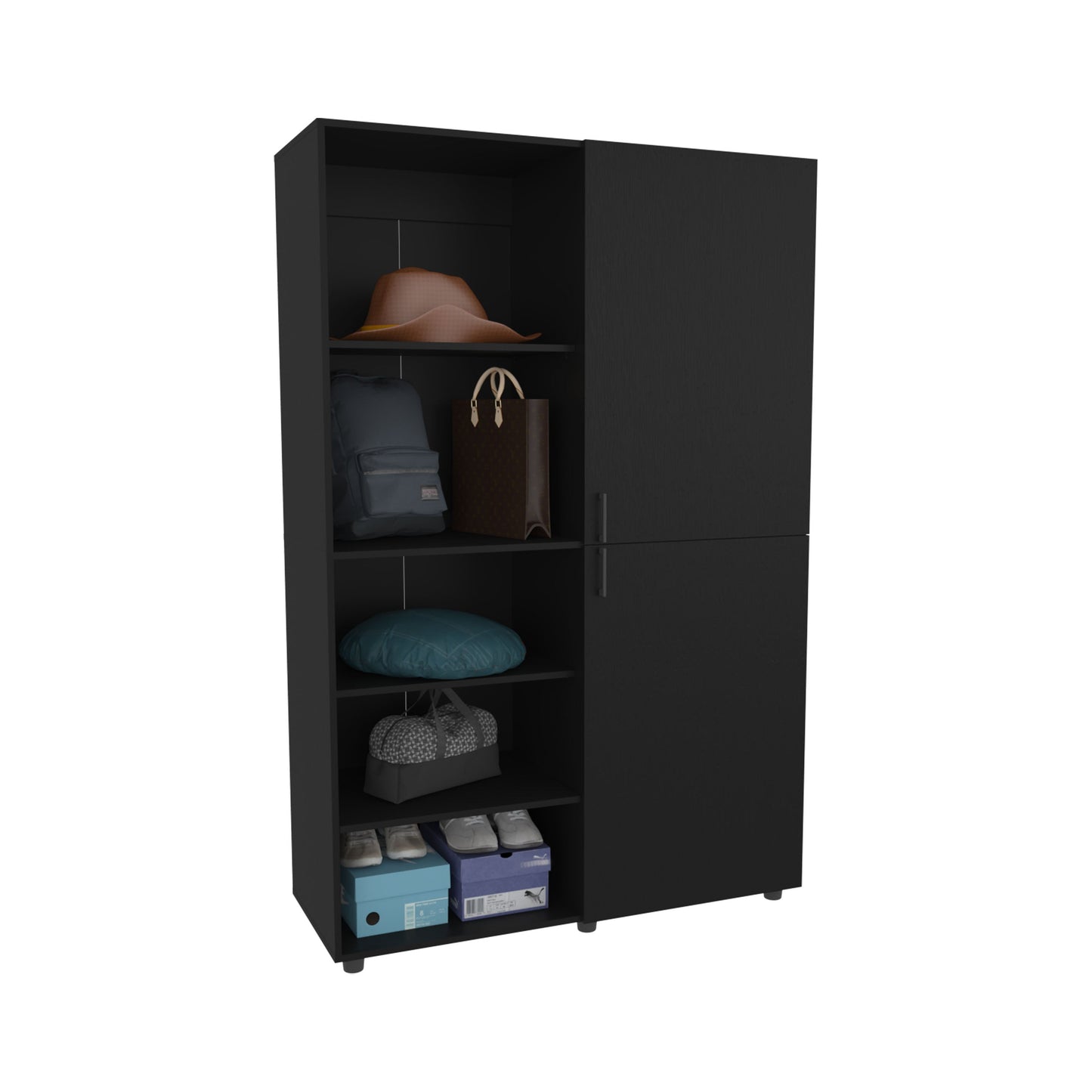 Wenge 2-Door Bedroom Wardrobe - 47.2" x 18.4"