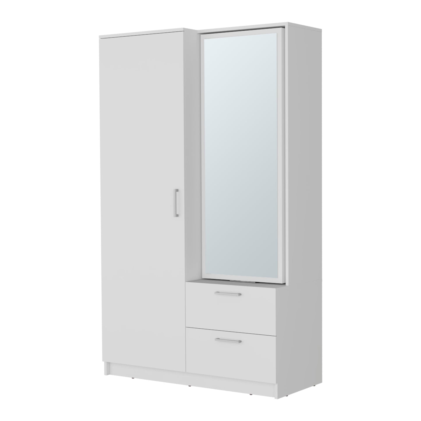 White Bedroom Armoire Wardrobe - 41.9" Wide