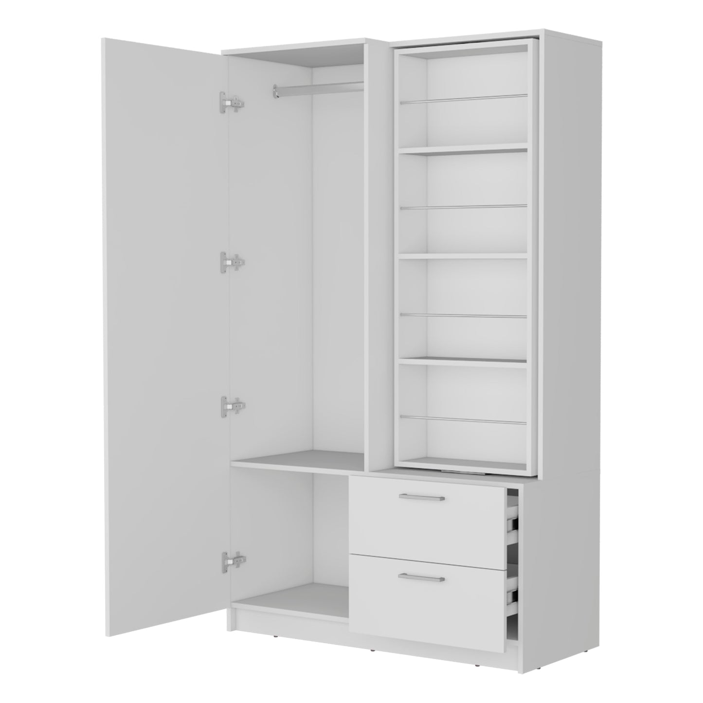 White Bedroom Armoire Wardrobe - 41.9" Wide