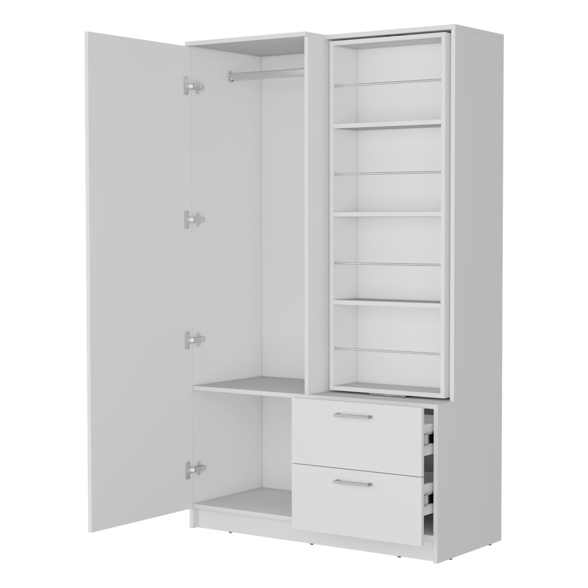 White Bedroom Armoire Wardrobe - 41.9" Wide