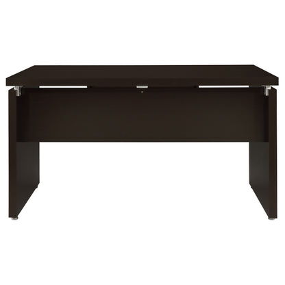 L-Shaped Cappuccino Engineered Wood Computer Desk for Office