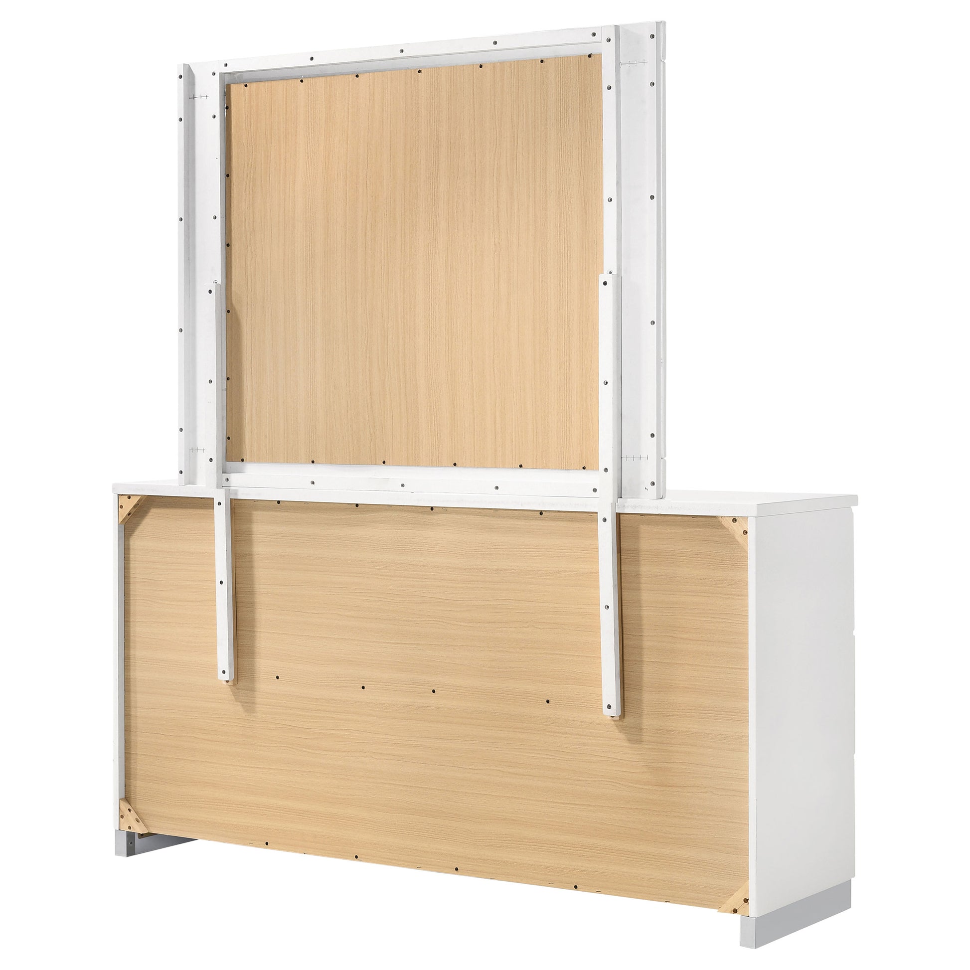 Dulcey White Dresser with Mirror - 6 Drawers, Modern Style