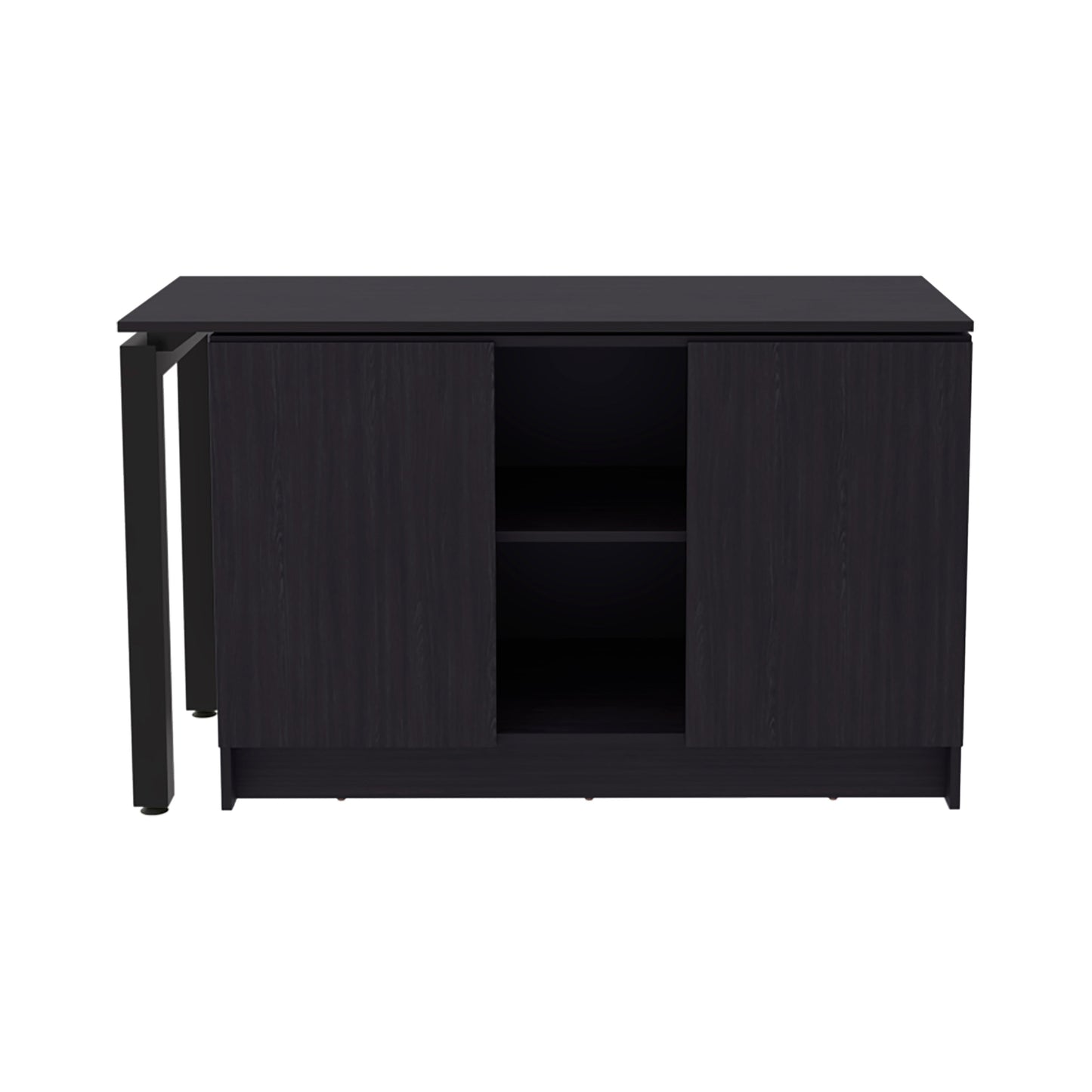Modern Wenge Particle Board Computer Desk with Open Storage