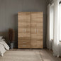 Natural Oak  2-Door Wardrobe with Shelf and Drawers