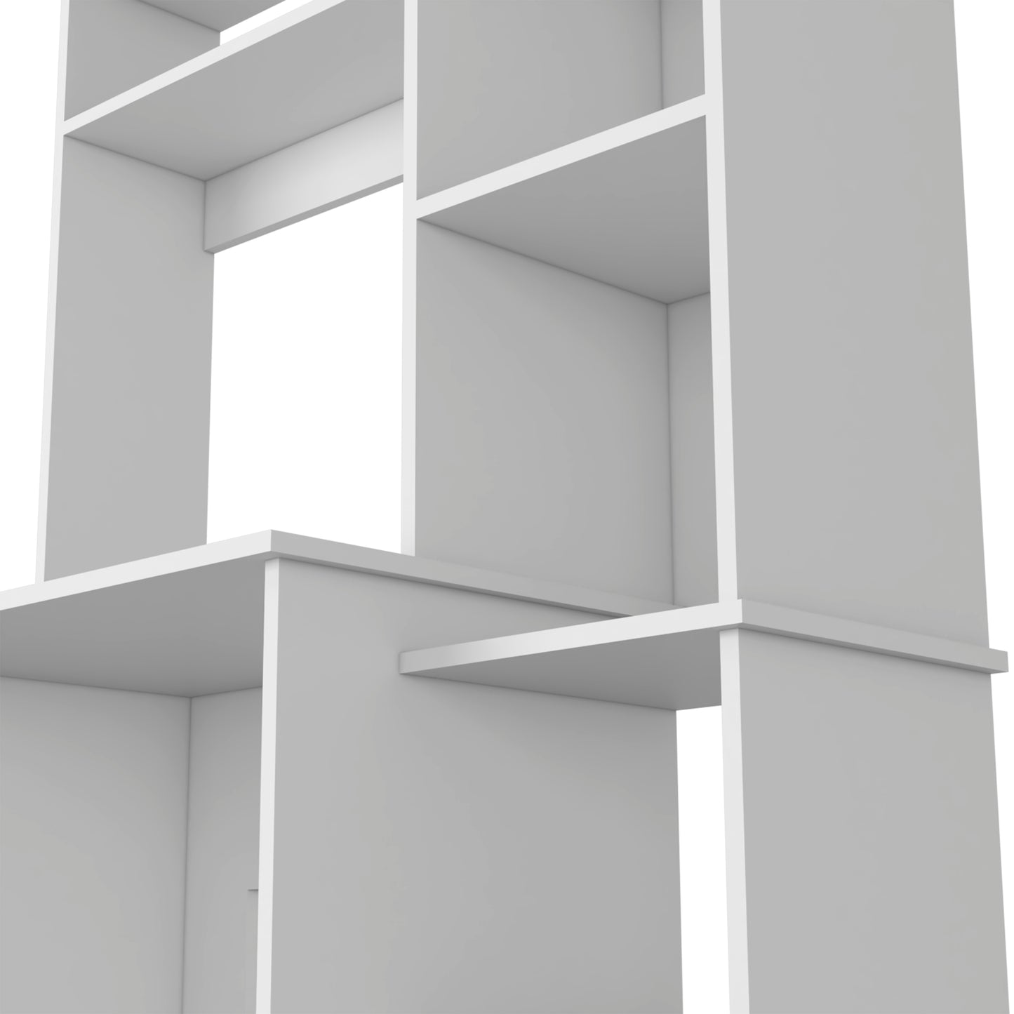 Versalles Writing Desk - White, 2 Superior Shelves, 5 Cubbies