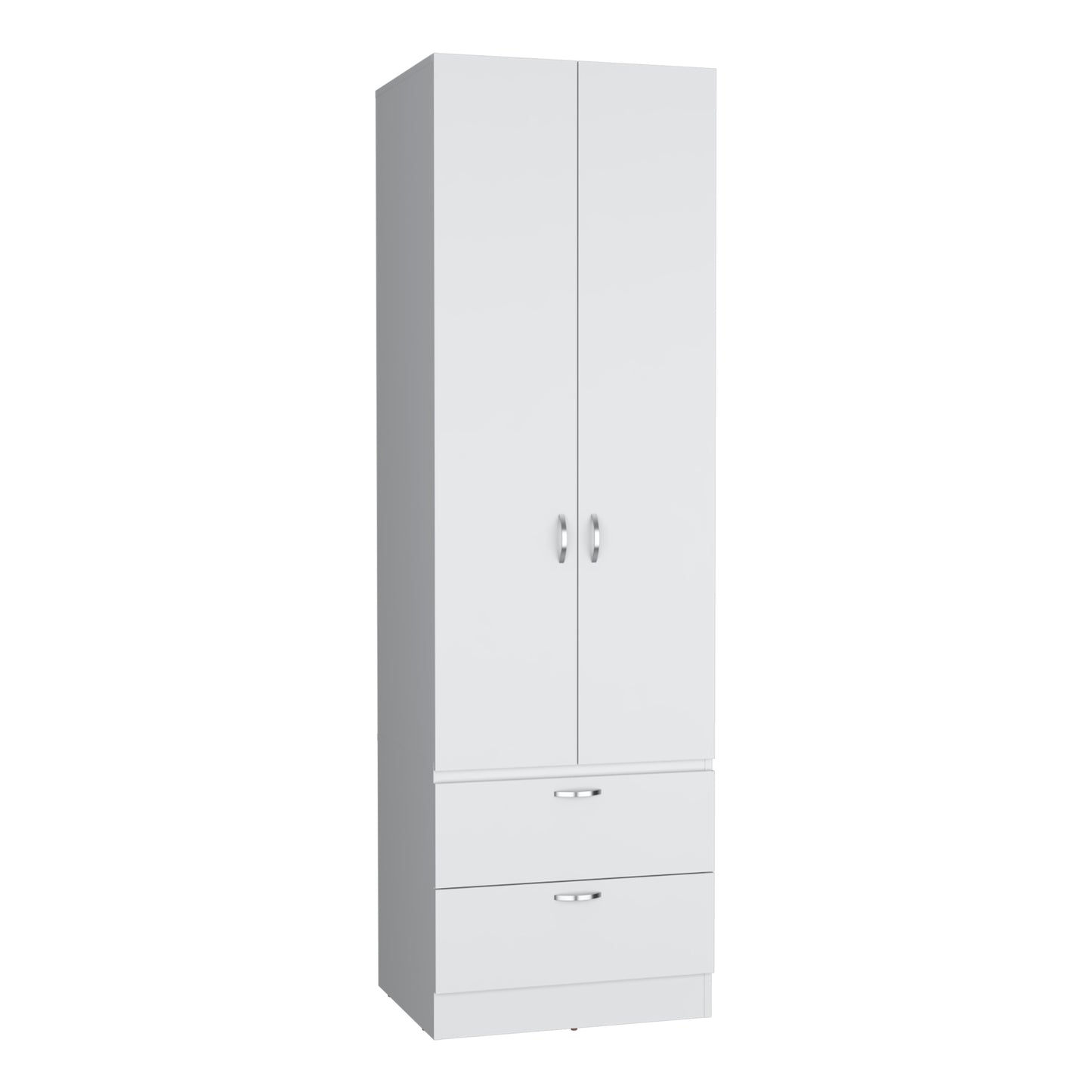 White Bedroom Armoire Wardrobe 76" Tall with Drawers